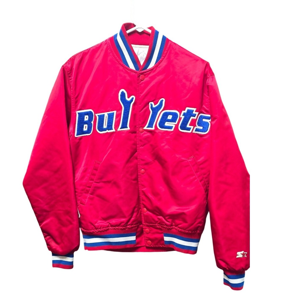 Vintage Washington Bullets Starter Satin Jacket NBA Red Mens Medium Made in USA